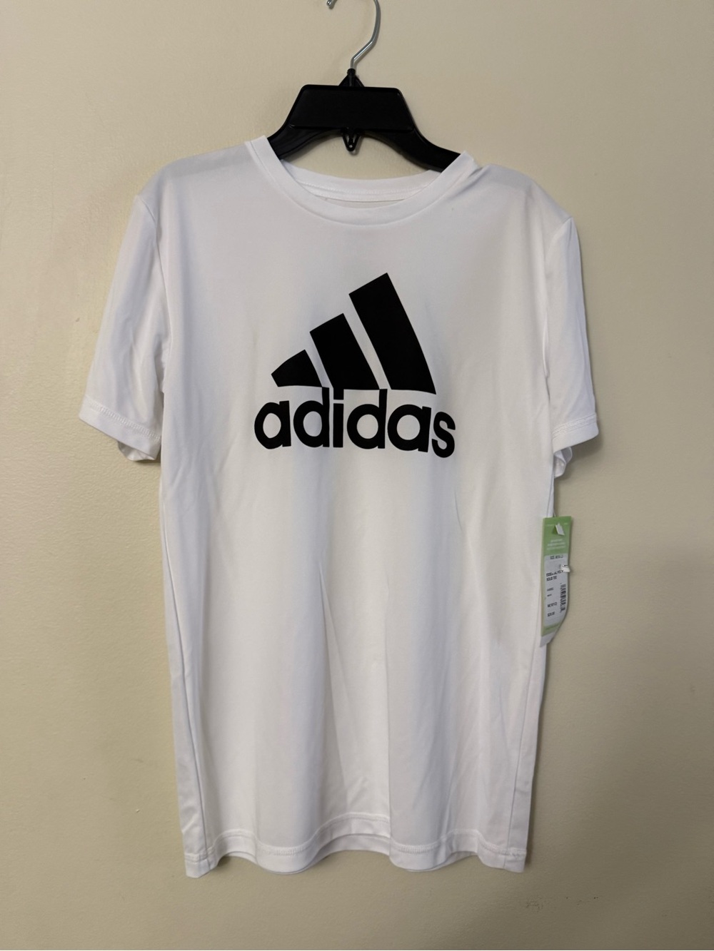 adidas White Tee with Black Logo